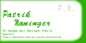 patrik maninger business card